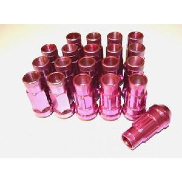 NNR PERFORMANCE EXTENDED OPEN ENDED STEEL LUG NUTS W/ LOCKS 12X1.25 PINK #1 image