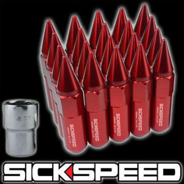 SICKSPEED 20 PC RED SPIKED ALUMINUM 60MM LOCKING LUG NUTS FOR WHEELS 12X1.25 L12 #1 image