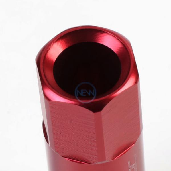 20pcs M12x1.5 Anodized 60mm Tuner Wheel Rim Locking Acorn Lug Nuts+Key Red #3 image