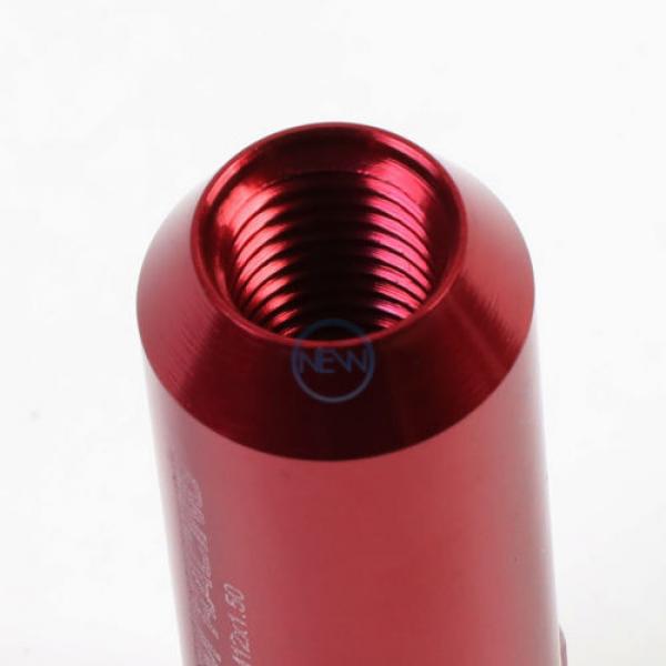 20pcs M12x1.5 Anodized 60mm Tuner Wheel Rim Locking Acorn Lug Nuts+Key Red #4 image