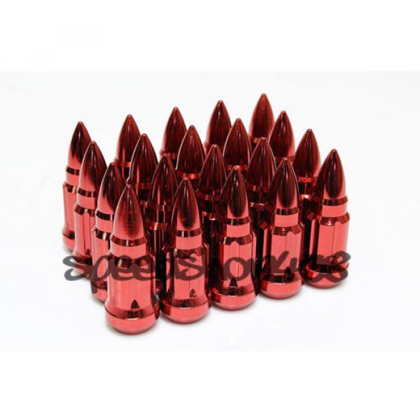 Z Racing Red Bullet 57mm 12X1.5 Steel Lug Nuts Key Tuner Close Extended #2 image
