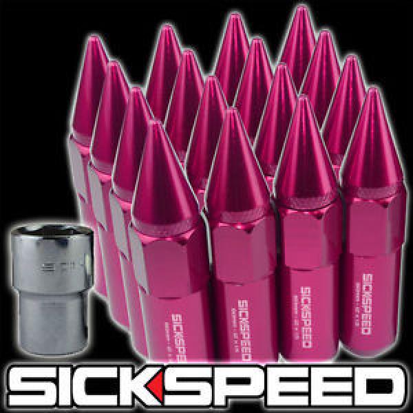 16 SPIKE ALUMINUM 60MM EXTENDED TUNER LOCKING LUG NUTS WHEELS 12X1.5 PINK L16 #1 image