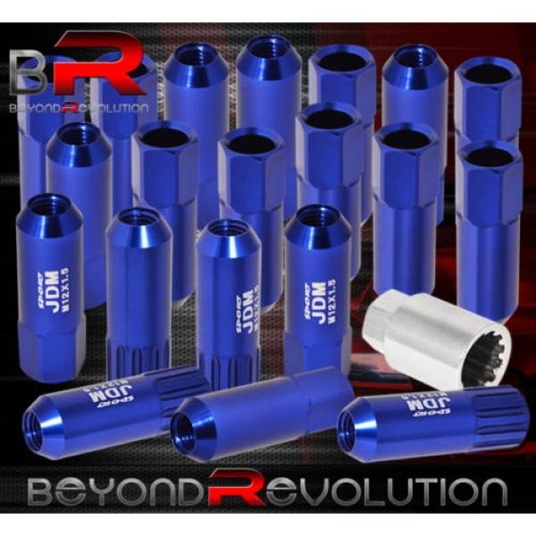 FOR ACURA 12x1.5MM LOCKING LUG NUTS TRACK EXTENDED OPEN 20 PIECES UNIT KEY BLUE #1 image