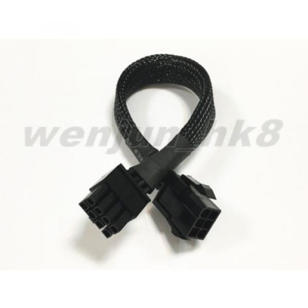 20PCS PCI Express 6pin to 8pin Video Card Power Adapter Cable Black Sleeved 24CM #1 image