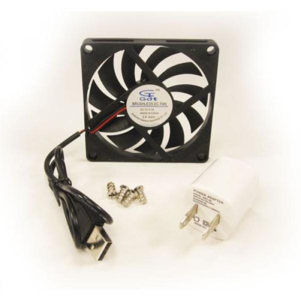 New 80mm 10mm Case Fan Kit 120VAC 17CFM USB A Adapter Cooling 8010 Sleeve 1438* #1 image