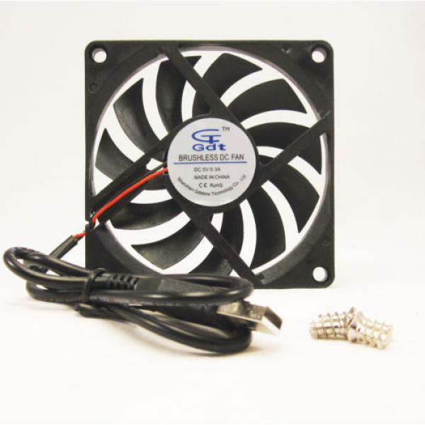 New 80mm 10mm Case Fan Kit 120VAC 17CFM USB A Adapter Cooling 8010 Sleeve 1438* #3 image