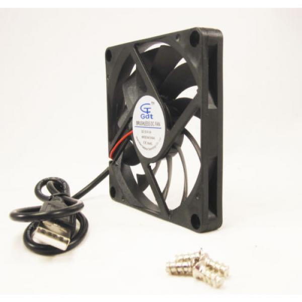 New 80mm 10mm Case Fan Kit 120VAC 17CFM USB A Adapter Cooling 8010 Sleeve 1438* #4 image