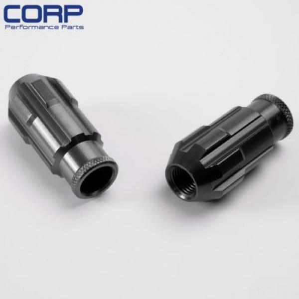 Racing Aluminum Lock Locking Lug Nuts 4 Pieces W/Key 12X1.5 D1 SPEC Black #5 image