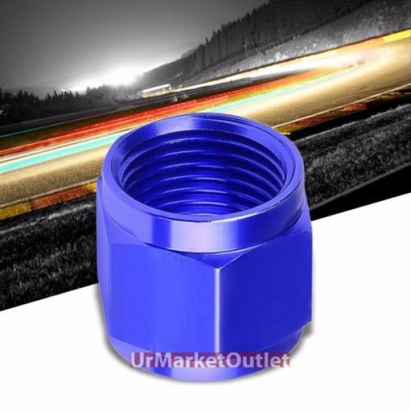 Blue Aluminum Female Tube/Line Sleeve Nut Flare Oil/Fuel 4AN Fitting Adapter #1 image