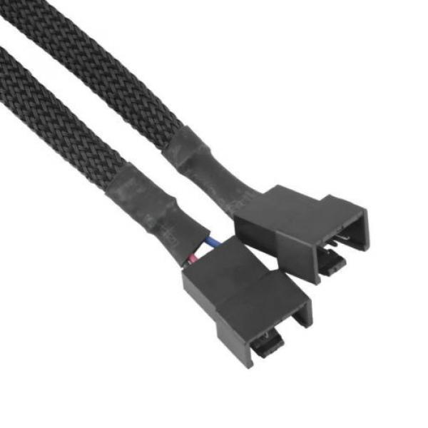 4Pin PWM To Dual PWM Computer Case Fan Power Sleeved Y-Splitter Adapter Cable YA #5 image