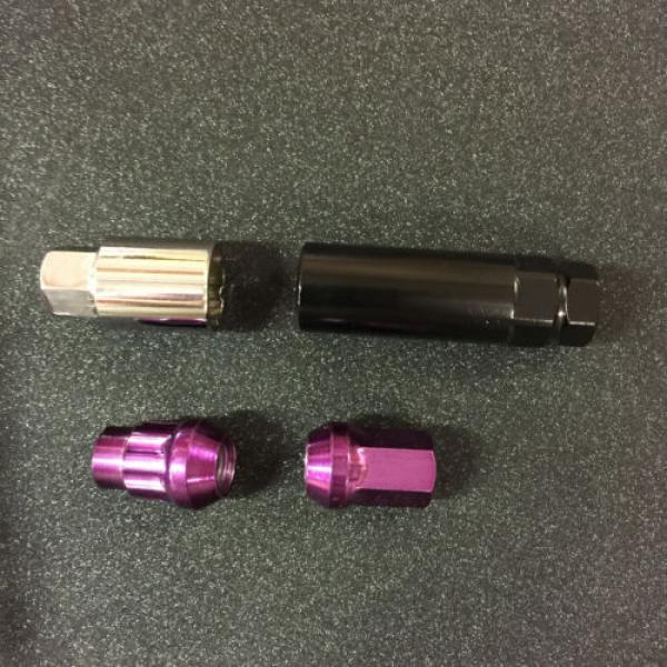 Purple 12x1.5 Steel lug nuts &amp; lock 20 honda acura toyota civic integra supra #4 image