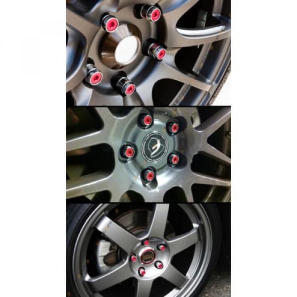 20 Pcs M14 X 1.5 Chrome Wheel Lug Nut Bolts W/ Red Lock Caps+Key+Socket For VW #3 image
