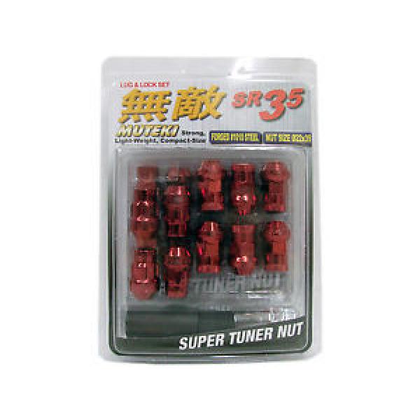 MUTEKI SR35 20PCS WHEELS TUNER LUG + LOCK NUTS (CLOSE END/12X1.5/RED) ## #1 image