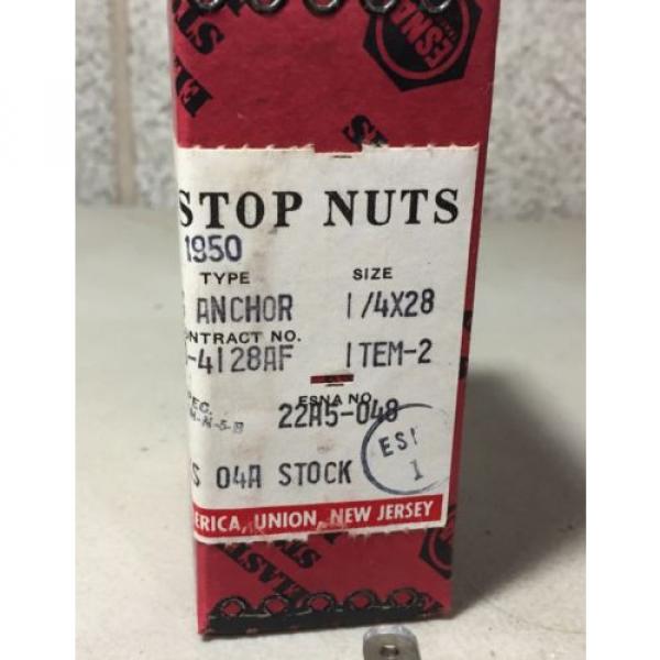 BOX OF 50 ESNA SELF-LOCKING CORNER ANCHOR NUTS, Size 1/4 x 28, **New/Old Stock** #4 image