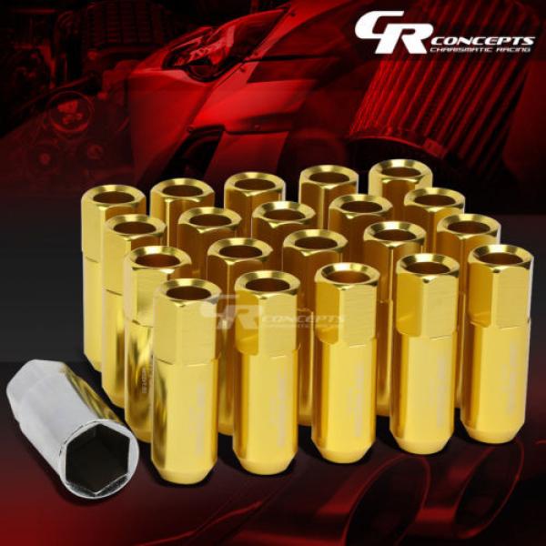 FOR CAMRY/CELICA/COROLLA 20X EXTENDED ACORN TUNER WHEEL LUG NUTS+LOCK+KEY GOLD #1 image