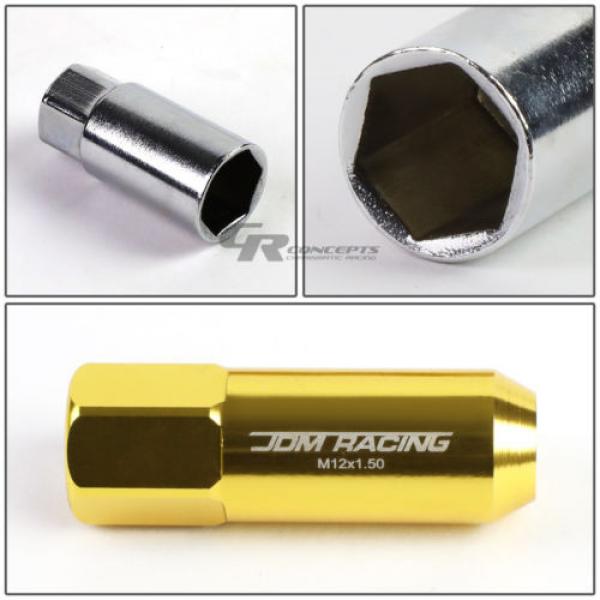 FOR CAMRY/CELICA/COROLLA 20X EXTENDED ACORN TUNER WHEEL LUG NUTS+LOCK+KEY GOLD #5 image