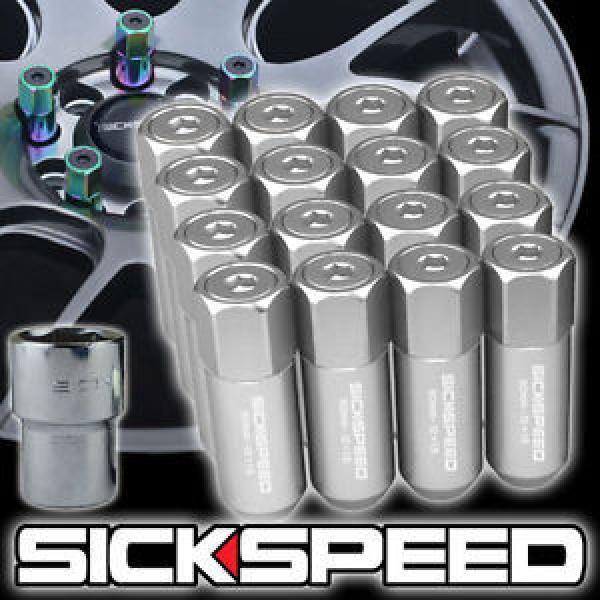 16 POLISHED CAPPED ALUMINUM 60MM EXTENDED LOCKING LUG NUTS WHEELS 12X1.5 L16 #1 image