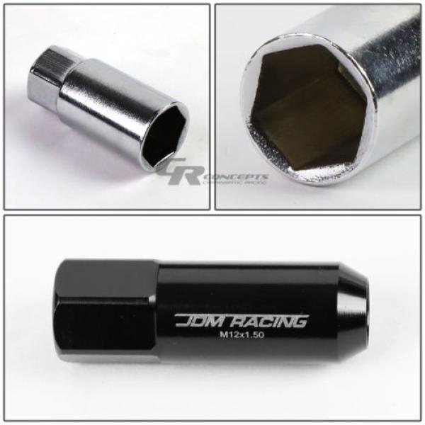 FOR DTS/STS/DEVILLE/CTS 20X EXTENDED ACORN TUNER WHEEL LUG NUTS+LOCK+KEY BLACK #5 image