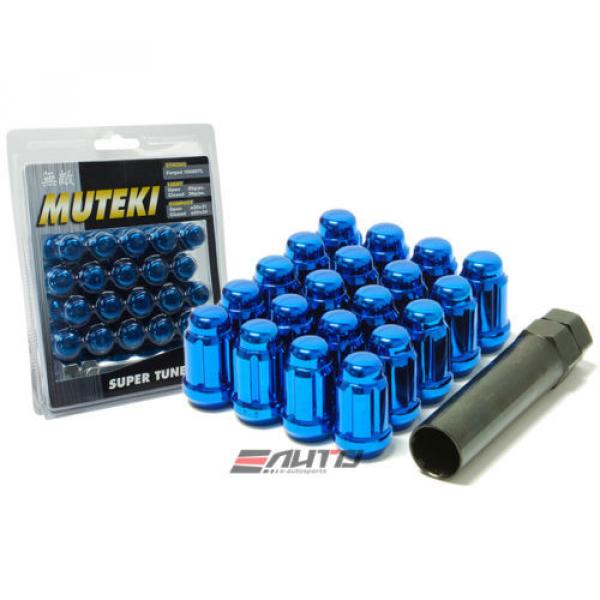 SPLINE 34mm MUTEKI WHEEL LOCK LUG NUT 12x1.5 M12 P1.5 BLUE CLOSE END e #1 image