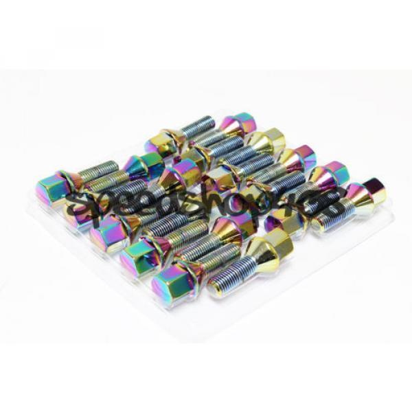 Z RACING 28mm Neo Chrome LUG BOLTS 12X1.5MM FOR BMW 5 SERIES Cone Seat #2 image