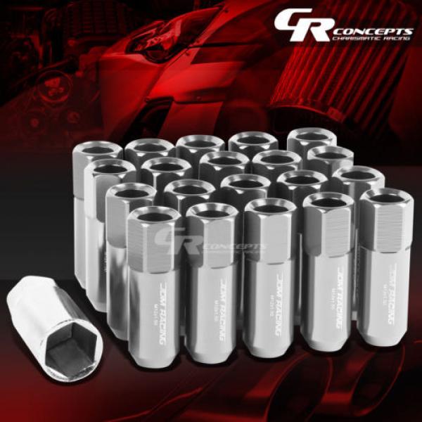 FOR CAMRY/CELICA/COROLLA 20X EXTENDED ACORN TUNER WHEEL LUG NUTS+LOCK+KEY SILVER #1 image