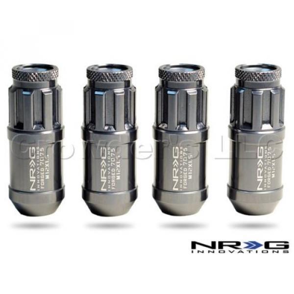NRG 700 Series Lug Nut Lock Set 4 w/ Dust Caps  Gun Metal  M12 x 1.5mm  LN-L70GM #1 image