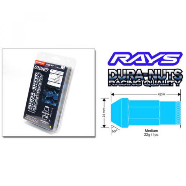 16+4 RAYS 42mm 22g Medium DURA-NUTS Rim Wheel Tuner Lock Set 12x1.5 BLUE e #2 image