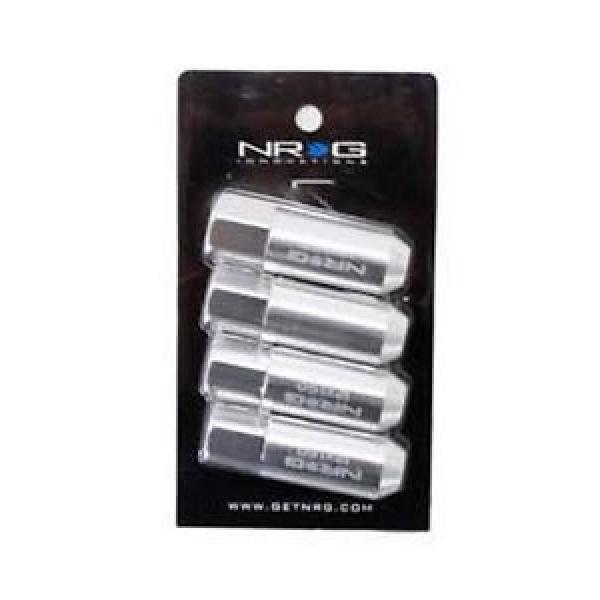 NRG Silver Extended Tuner Style Lug Nuts + Locks &amp; Key M12x1.50 17pc Locking Set #1 image