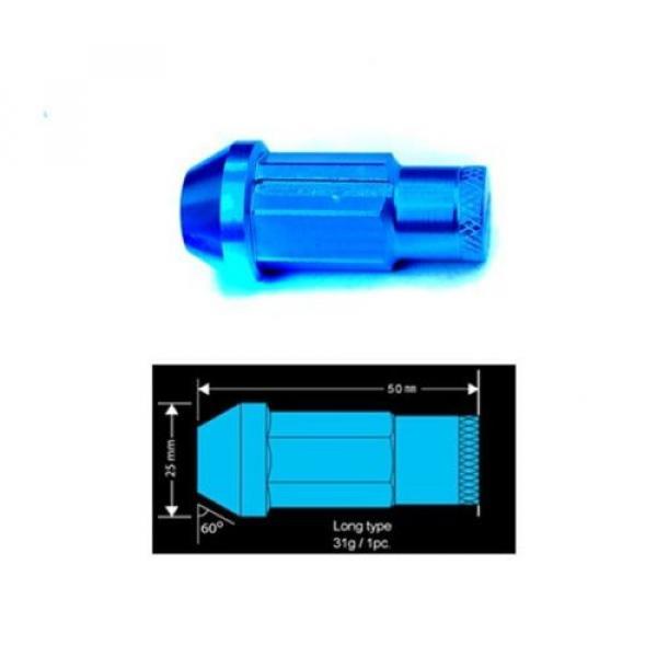 GODSPEED BLUE EXTENDED M12 X 1.25MM T4 LUG NUTS NUT WITH LOCK SUBARU WRX STI #4 image