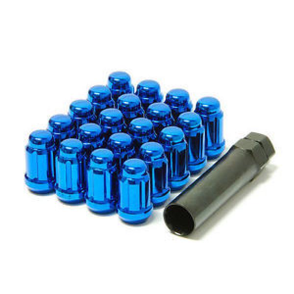 MUTEKI BLUE CLOSED END SPLINE TUNER LOCK LUG NUTS 20PCS 12X1.25 ACORN WHEEL RIM #1 image