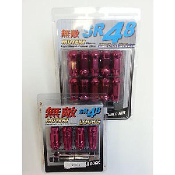UC158 (32905K+32901K)  Muteki SR48 Lug Nut &amp; Lock Set Pink Open-End 12 x 1.25 #1 image