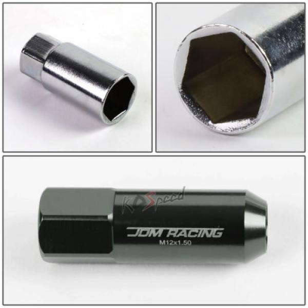 20 M12x1.5 Acorn Tuning 60mm Lug Nut Wheel Rim Lock Camry/Celica/Yaris Gun Metal #5 image