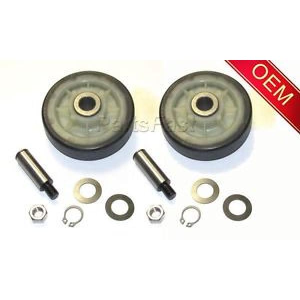 Y303373 - (2PACK) 2 NEW DRYER DRUM SUPPORT ROLLER KIT WITH SHAFTS #1 image