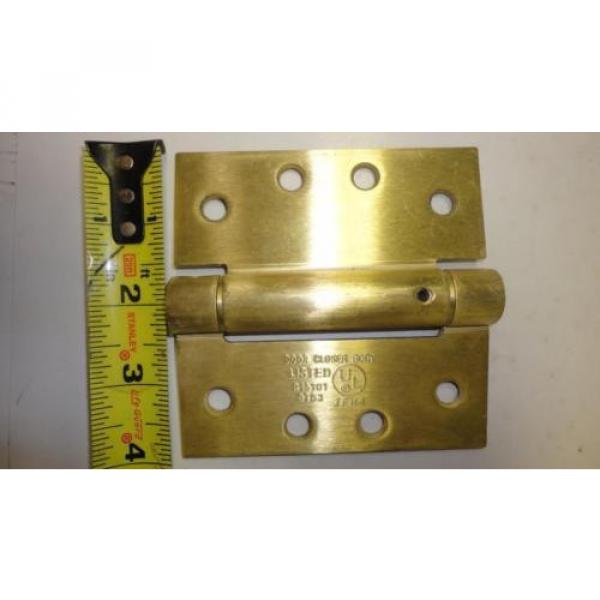 Designer Hardware- Lot (4) Door Closer Brush Brass 4&#034; x 4&#034; Plain Bearing Hinge #2 image
