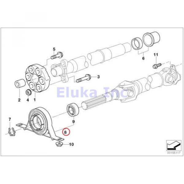 BMW Constant Velocity Joint Driveshaft Center Support With Bearing E60 E60N E61 #2 image