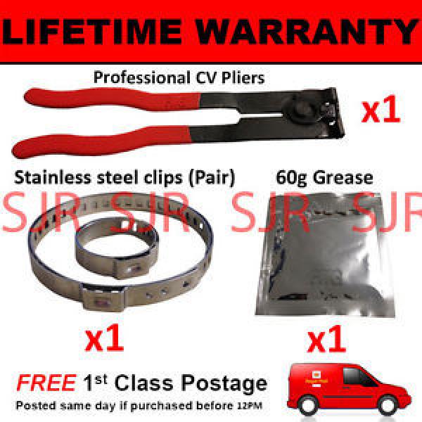 CV BOOT CLAMPS PAIR INNER &amp; OUTER x1 CV GREASE x1 EAR PLIERS x1 KIT 4.1 #1 image